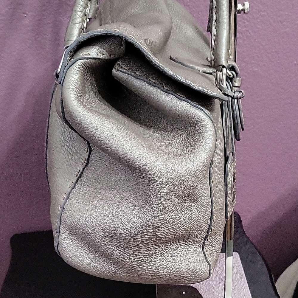 Fendi Selleria Silver/Grey Leather Bag - Picture 14 of 15